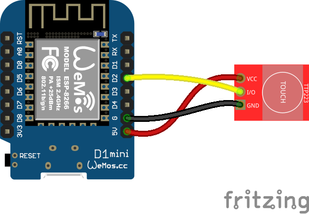 brochage du capteur capacitif TTP223